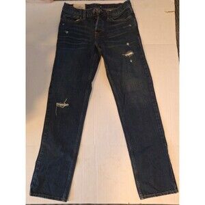 Hollister Men's Button Fly Distressed Classic Straight Blue Jeans Size 31 X 32